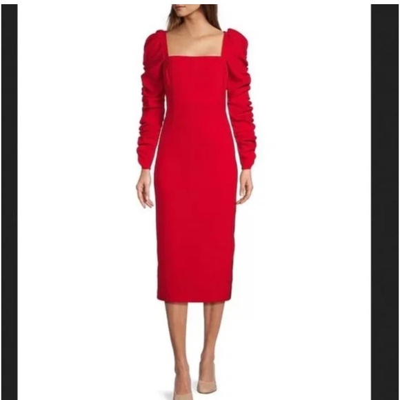 NWT Antonio Melani Francine
Square Neck Long Ruched
Sleeve Dress - Picture 5 of 10